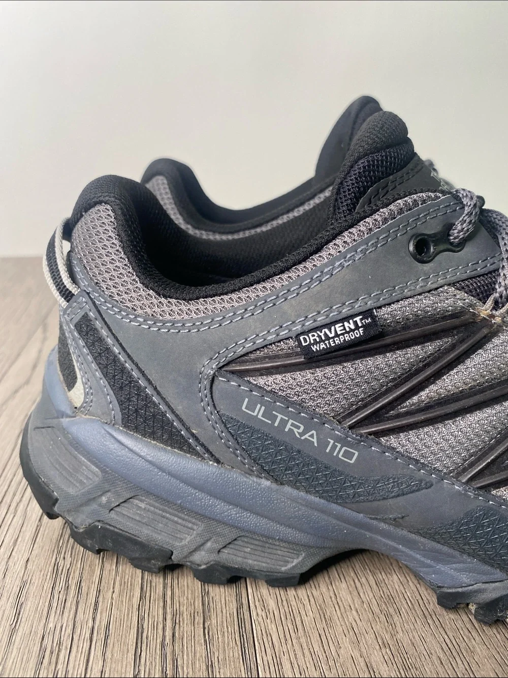 The North Face Men’s Ultra 110 Trail Shoes in Gray and Black Size 11.5 - Dirty